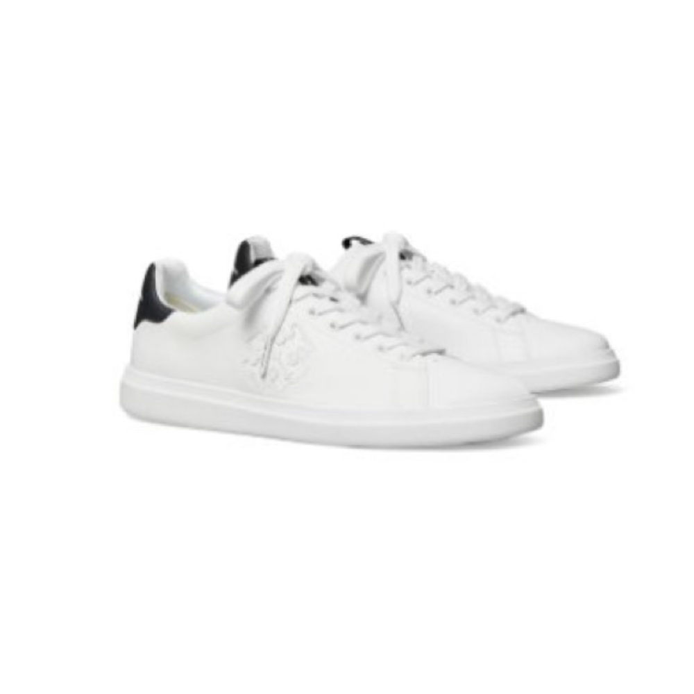 Tory Burch White and Navy Sneakers